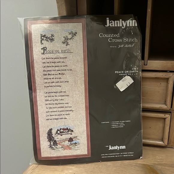 Janlynn Counted Cross Stitch Kit New “Peace on Earth” 9” x 24” 1985 Jill Miller - Picture 1 of 6